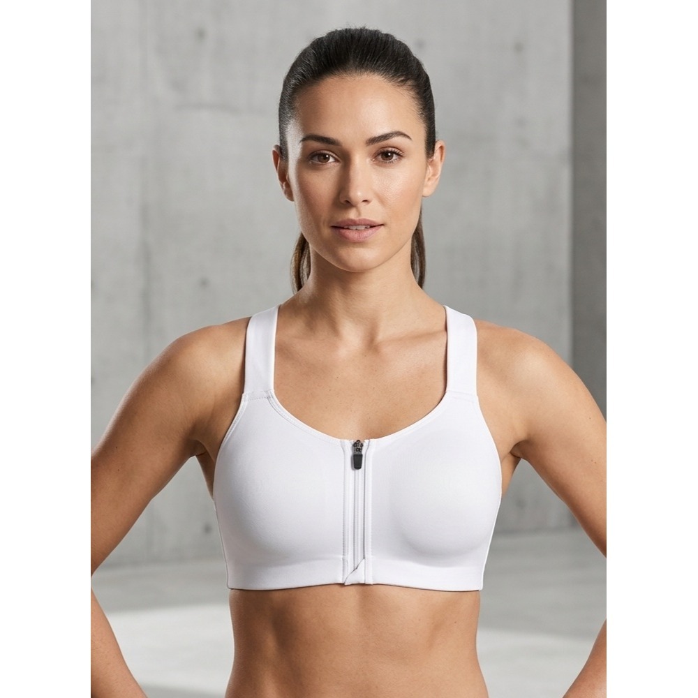 Victoria's Secret Incredible Knockout Ultra Max Front-Zip Sport Bra White 34DDD